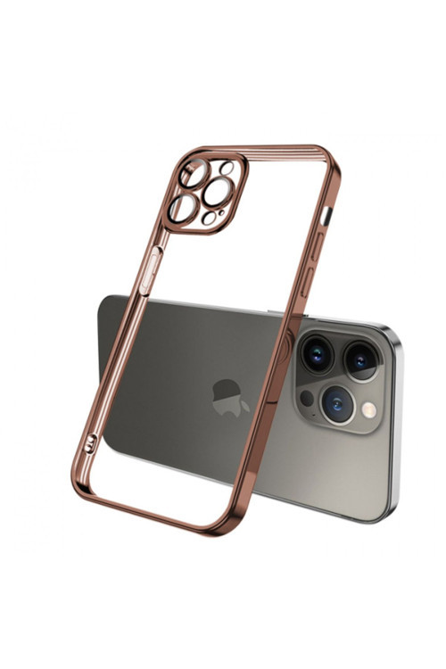 Fashion Series İphone 13 Pro 6.1İnç Kılıf Renkli Kenar Lazer Çerçeveli Silikon Kılıf