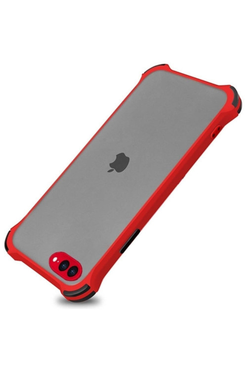 Ally Iphone 8-7 Plus Shockproof Kamera Koruma Darbe Emici Silikon Kılıf Kırmızı