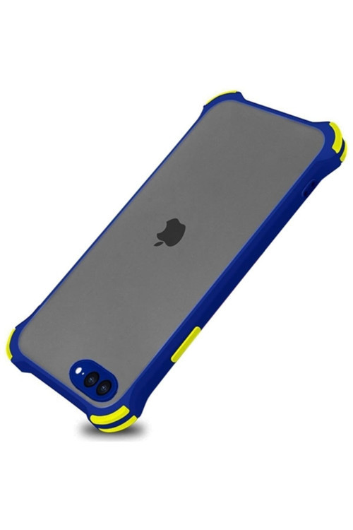 Ally Iphone 8-7 Plus Shockproof Kamera Koruma Darbe Emici Silikon Kılıf Mavi