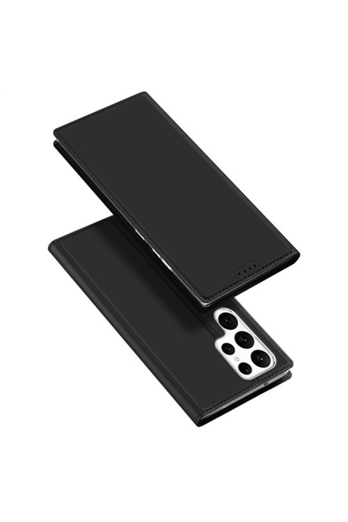 Sm Galaxy S23 Ultra Kılıf Skin Pro Series Flip Cover Kapaklı Kılıf Siyah