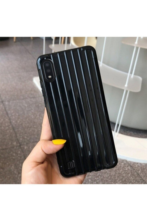 Samsung Galaxy A01 Trunk Lines Silikon Kılıf Siyah