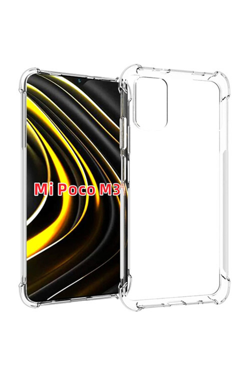 Xiaomi Poco M3 Uyumlu Kamera Korumalı Shockproof Darbe Emici Silikon Kılıf