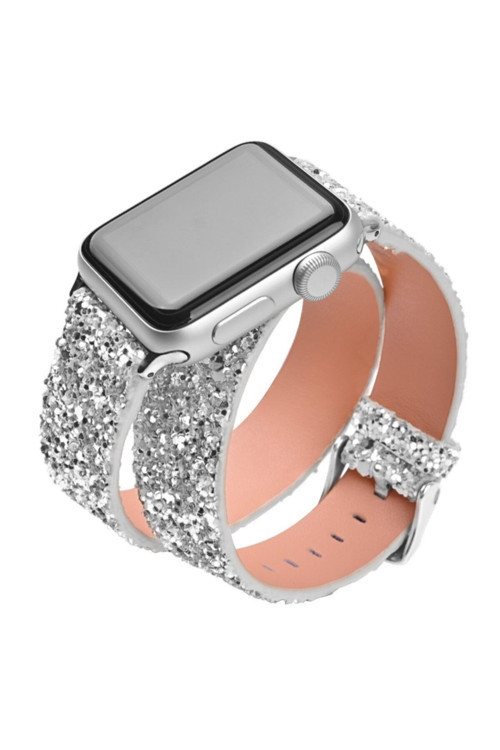 Ally Iwatch Için 1,2,3,Vers 42Mm 4-44Mm Çift Tur Deri Sim Işlemeli Kordon
