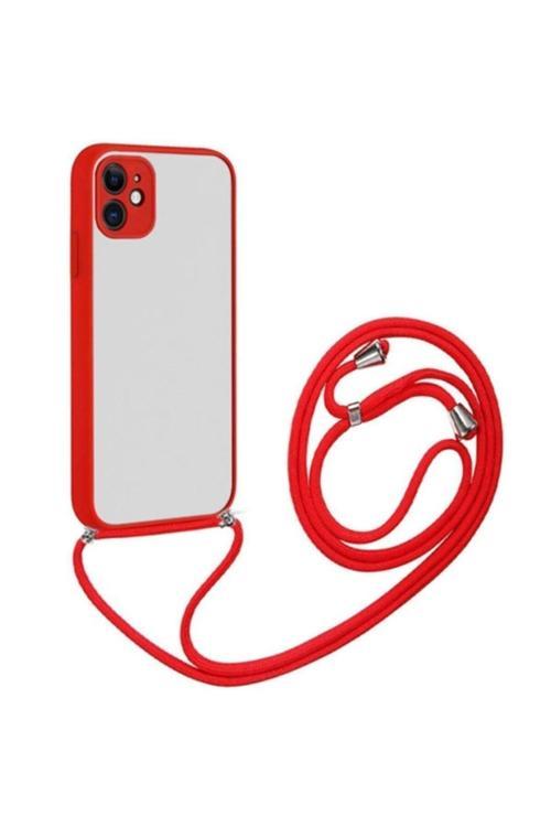 Ally Iphone 11 6.1 Askılı Koruyucu Silikon Kılıf Kırmızı