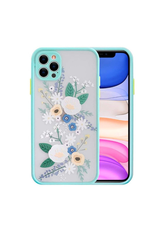 Iphone 12 Pro 6.1İnç Uyumlu Kamera Korumalı Çiçek Desenli Silikon Kılıf Desenli 3