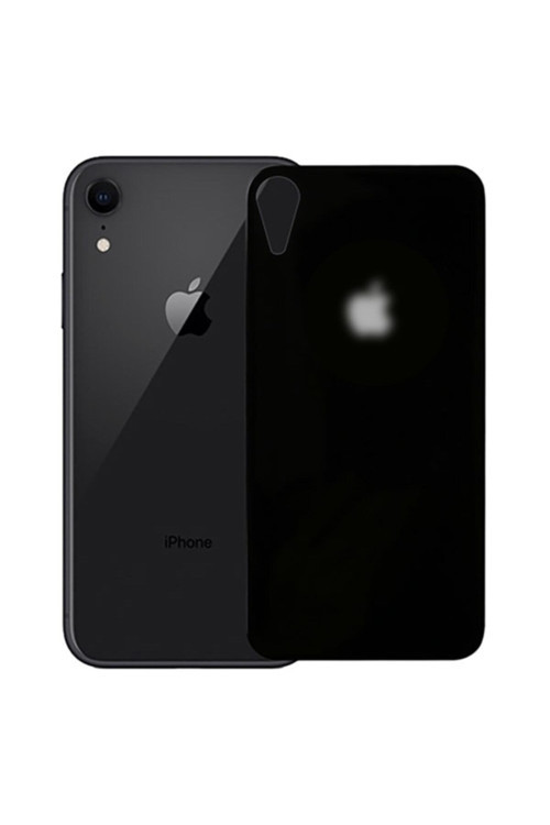 Iphone Xr 6.1,İphone 11 Renkli Full Kırılmaz Arka Cam Koruyucu - Siyah