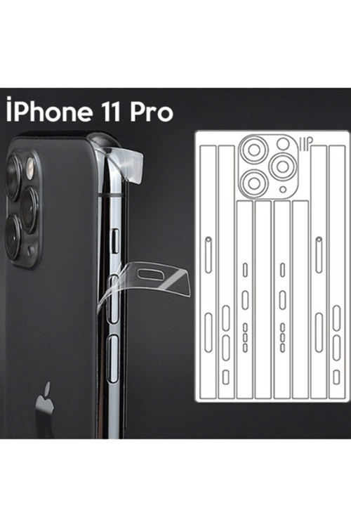 Iphone 11 Pro 5.8 Hidrojel Hayalet Yan Alt Üst Kamera Kaplama Film Şeffaf