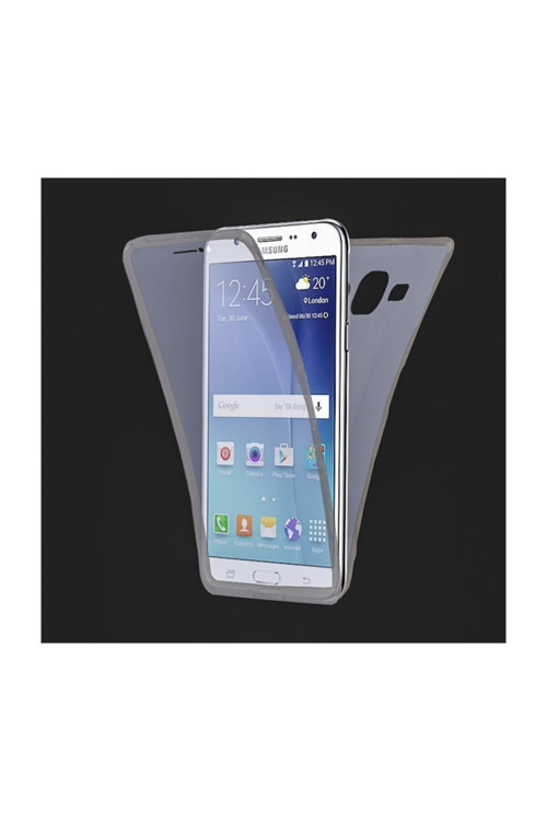 Galaxy J7 J700 360 Koruma Silikon Kılıf Füme
