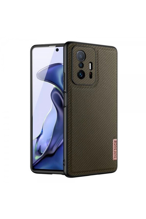 Fino Serisi Xiaomi 11T- 11T Pro Uyumlu Kılıf Premium Dokuma Silikon Kılıf Yeşil
