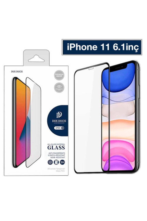 Dux Ducis Iphone 11 6.1İnç Tempered Cam Ekran Koruyucu 10D Full Kaplama Siyah
