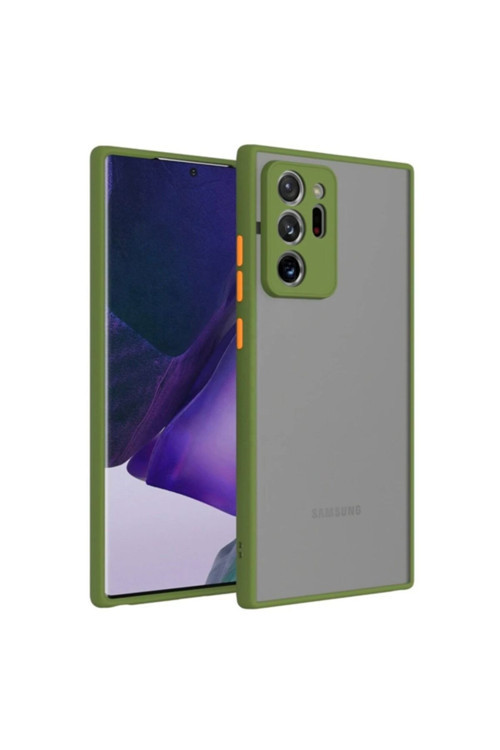 Sm Galaxy Note 20 Ultra - Note 20 Plus Kamera Korumalı Silikon Kılıf Asker,Yeşili