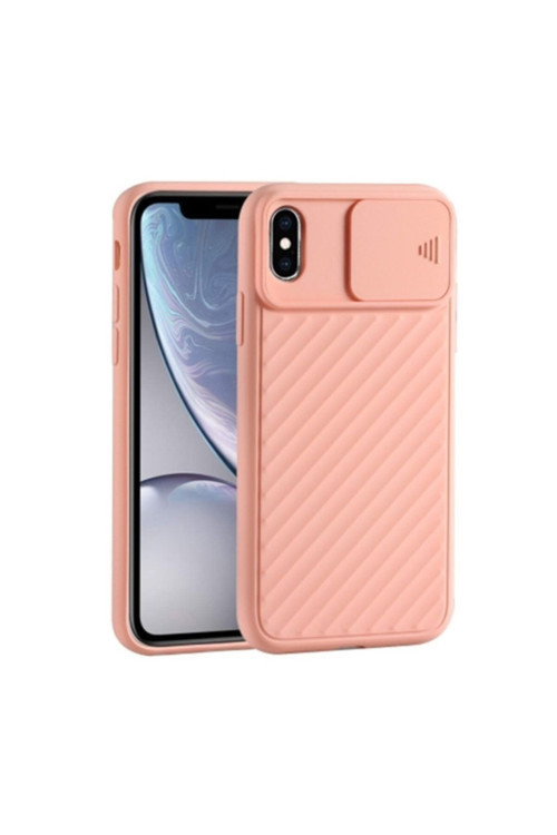 Ally Iphone Xs Max 6.5 Inch Kılıf Kamera Kapatan Koruyucu Sürgülü Kılıf - Pembe