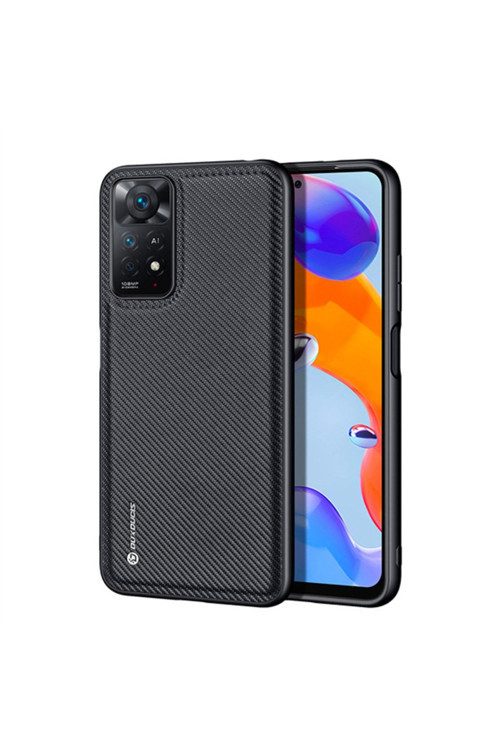 Uyumlu Fino Serisi Xiaomi Redmi Note 11 Pro Kılıf Premium Dokuma Silikon Kılıf Siyah