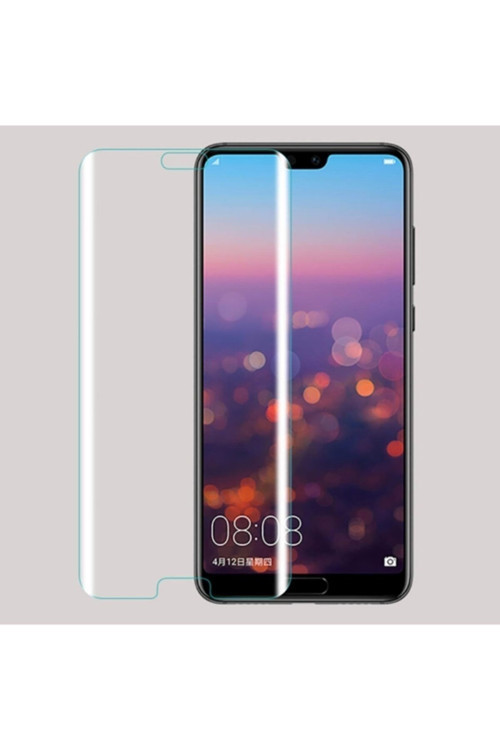 Huawei P20 3D Full Kaplama Kırılmaz Cam Ekran Koruyucu - Şeffaf