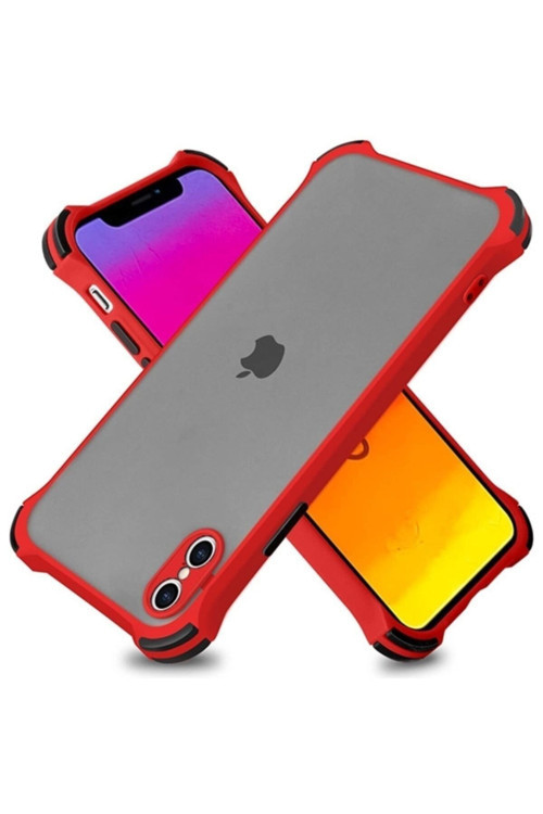 Ally Iphone Xs Max 6.5 Inch Shokproof Kamera Koruma Darbe Emici Kılıf Kırmızı