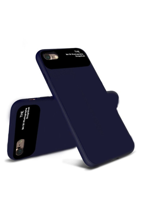 Iphone 7 Iphone 8 Uyumlu Fit Premium Silikon Cam Kılıf Lacivert