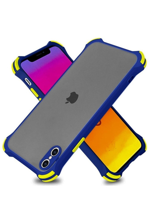 Ally Iphone Xs Max 6.5 Inch Shokproof Kamera Koruma Darbe Emici Kılıf Mavi