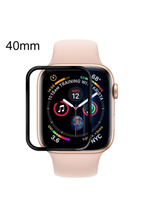 Apple Watch 5-4 40Mm 3D Pmma Kavisli Full Cam Ekran Koruyucu - Siyah