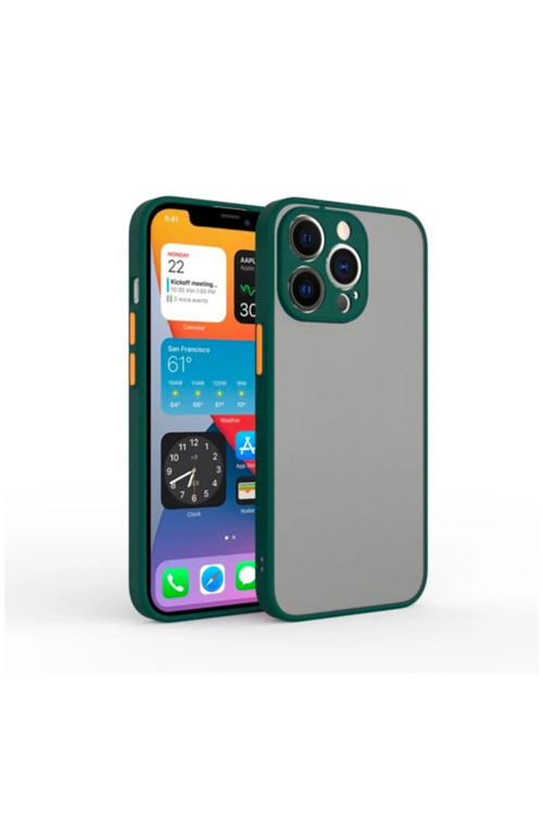 Iphone 12 Pro Max 6.7İnç Kamera Korumalı Premium Silikon Kılıf Yesil