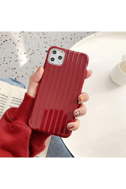 Ally Iphone 11 Pro 5.8 Inch Trunk Lines Silikon Kılıf Kırmızı