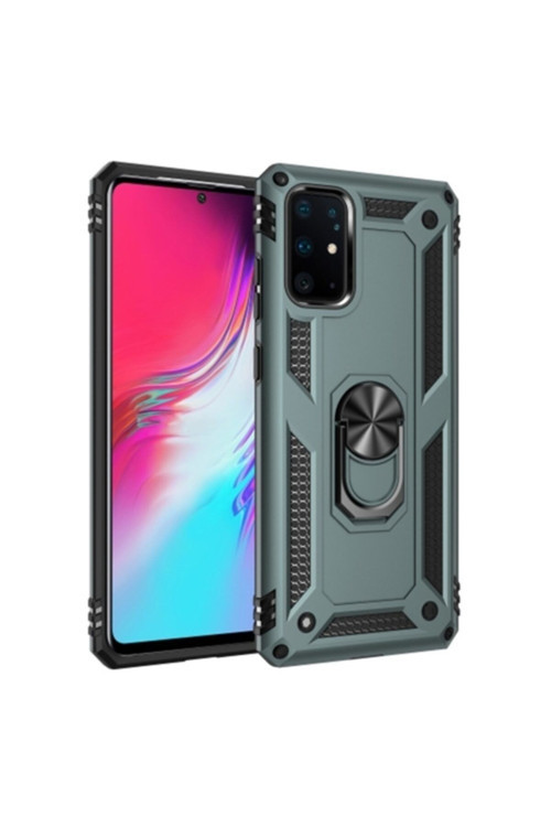 Ally Sm Galaxy S20 Ultra Yüzüklü Kılıf Armor Shockproof Ring Kılıf Gri