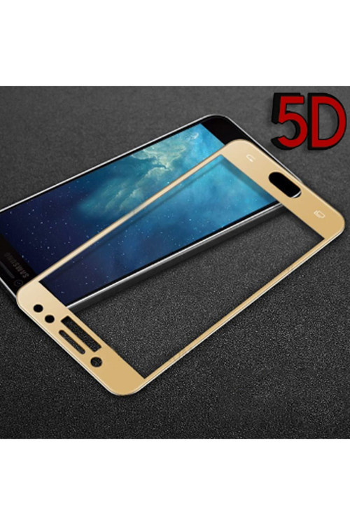 Ally Samsung Galaxy J7 Pro J730 İçin 5D Kavisli Full Kırılmaz Cam Ekran Koruyucu Gold