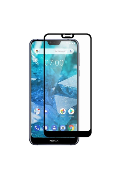 Nokia 7.1 3D Full Kaplama Kırılmaz Cam Ekran Koruyucu - Siyah