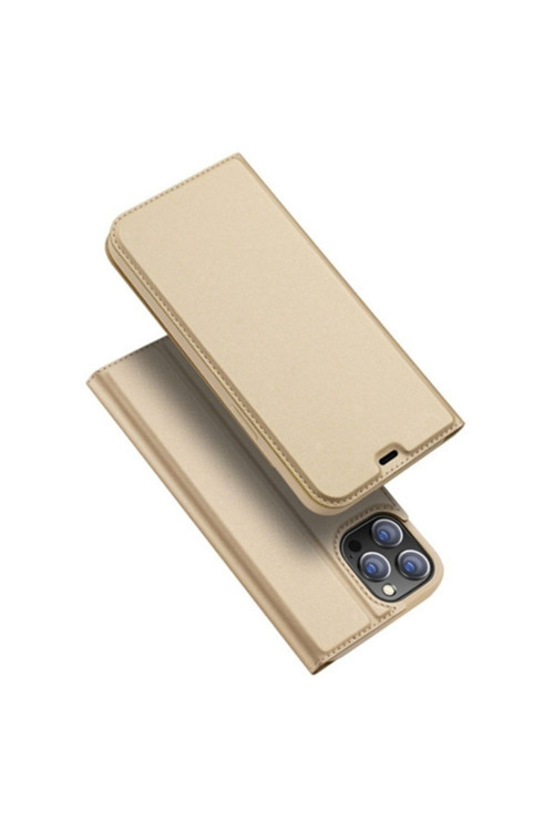 Dux Ducis Iphone 12- 12 Pro Kılıf Kapaklı Flip Cover Kılıf Skin Pro Series Kılıf Gold