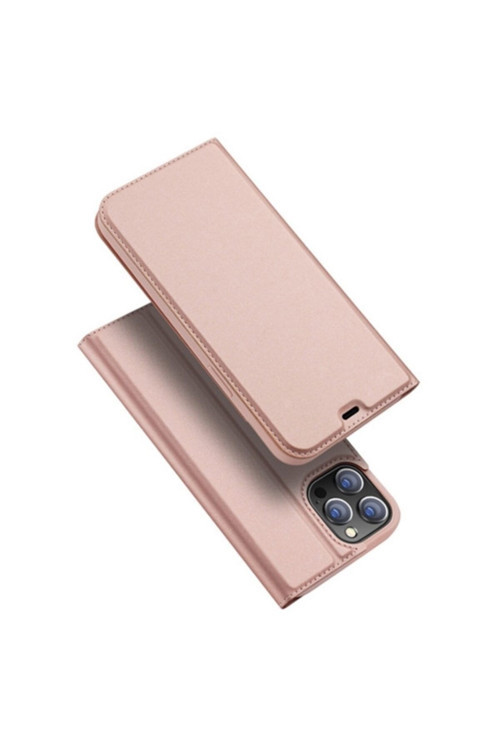 Dux Ducis Iphone 12- 12 Pro Kılıf Kapaklı Flip Cover Kılıf Skin Pro Series Kılıf Rose Gold