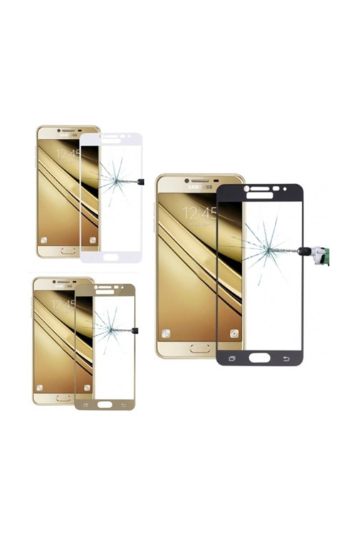 Samsung Galaxy C5 Pro Için 3D Full Kırılmaz Cam Ekran Koruyucu - Siyah