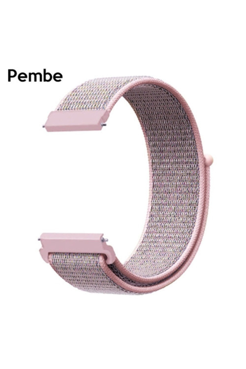 22Mm Gear S3 Watch 4 -Gt2 Gt2E 46Mm Kayış Kordon Lylon Loop - Pembe