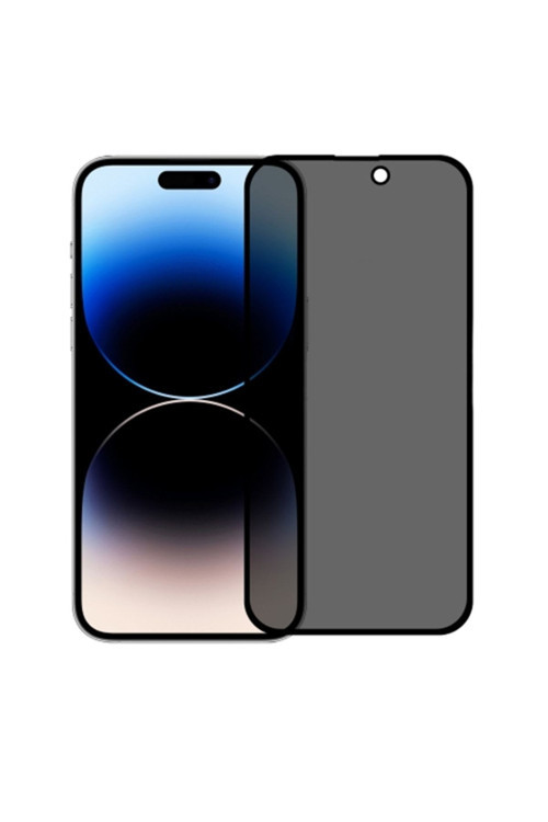 Iphone 14 Pro Max 3D Full Privacy Gizlilik Cam Ekran Koruyucu Anti-Spy Siyah