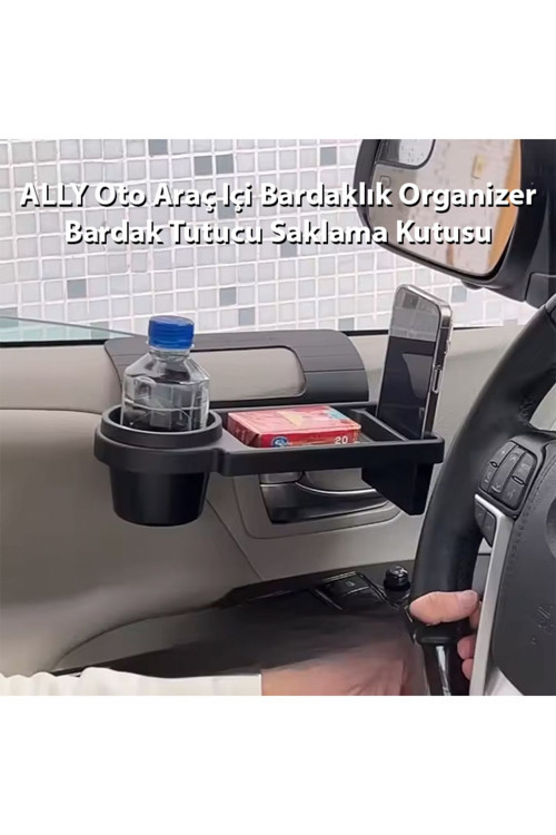Oto Araç Içi Bardaklık Organizer Bardak Tutucu Saklama Kutusu Sıyah