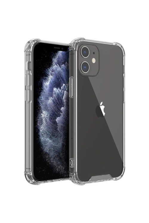 Iphone 12-İphone 12 Pro 6.1 Anti-Drop Silikon Kılıf Shockproof Şeffaf Kılıf -> Şeffaf