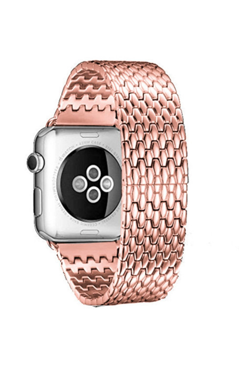 Ally Iwatch 4-5 44Mm 1-2-3 42Mm Keyış Kordon Dragon Paslanmaz Çelik Rose Gold