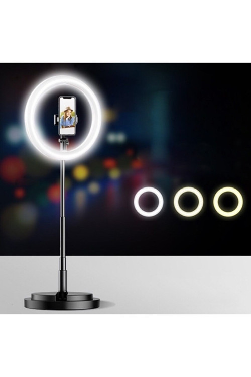 Usams Us-Zb120 18 Inç Led Işıklı Portatif Tripod Youtuber Kuaför Makyaj Işığı Siyah