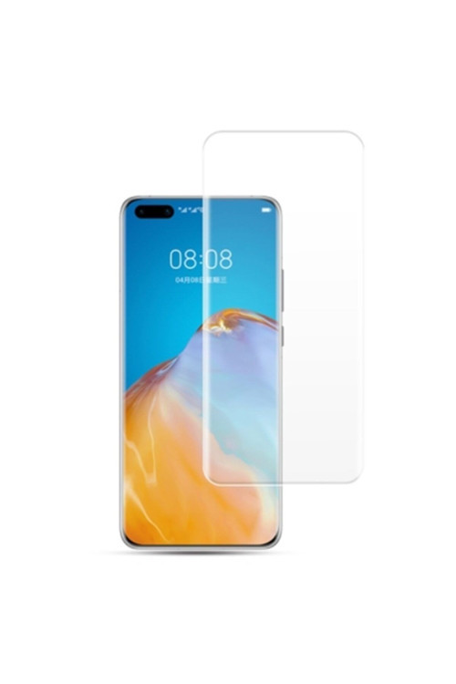 Huawei P40 Pro Full Uv Liquid+Uv Işık 3D Full Kırılmaz Cam Ekran Koruyucu Şeffaf