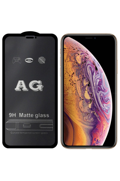 Iphone Xs Max - 11 Pro Max 6.5İnç Full Glue Matte Tempered Cam Ekran Koruyucu-Siyah