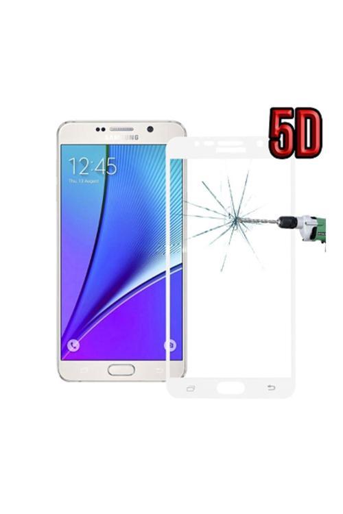 Ally Samsung Galaxy Note 5 5D Full Kırılmaz Cam Ekran Koruyucu Beyaz