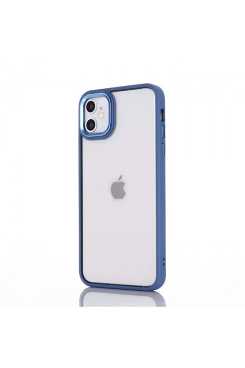 Iphone 12 - 12 Pro 6.1İnç Kılıf Parlak Renkli Çerçeveli Ultra Lüx Tpu Silikon Kılıf Mor