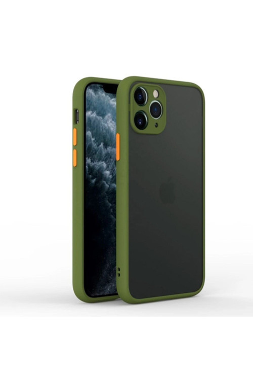 Iphone 11 Pro Max 6.5İnç Kamera Korumalı Premium Silikon Kılıf Asker,Yeşili