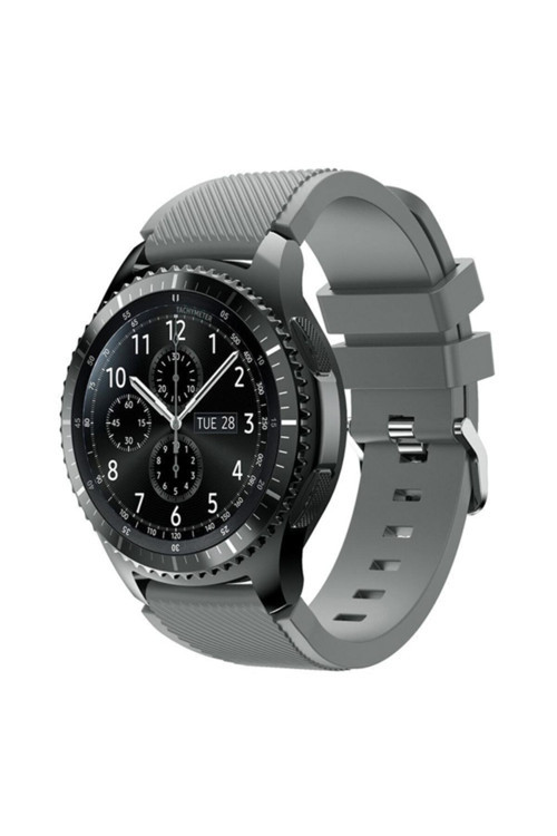 22Mm Gear S3 Watch 4 -Gt2 Gt2E 46Mm Kayış,Kordon Silikon Kayış Kordon - Füme