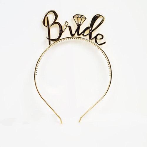 BrideYazılıTaçveBrideToBeYazılıGözlükSetiAltınRenk