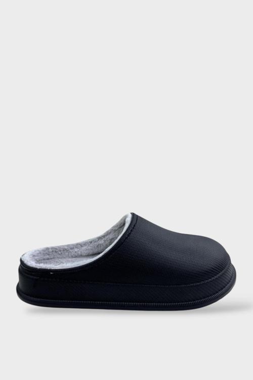 İçi Yünlü Su Geçirmez Kapalı Unisex Terlik SİYAH