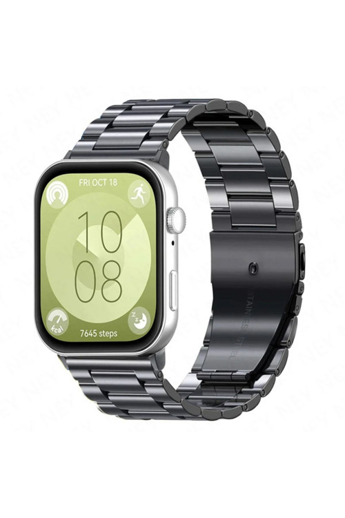 Huawei Watch Fit 3 Uyumlu Paslanmaz Çelik Akıllı Saat Kordonu - Ayarlanabilir Metal Kordon