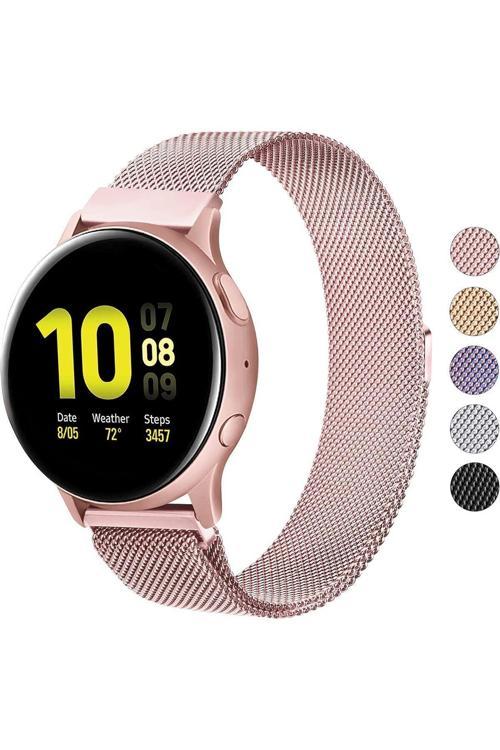 Samsung Galaxy Watch Gear Sport / Gear S2 / Gear S3 Uyumlu Manyetik Metal Hasır 20Mm Kordon
