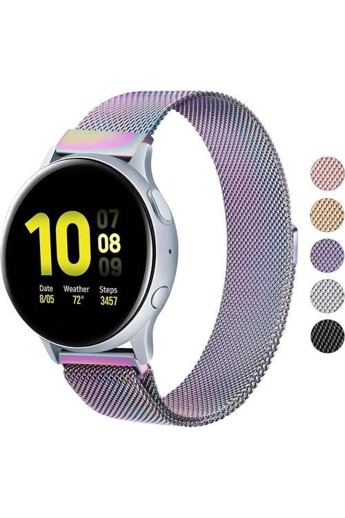 Galaxy Watch Gear Sport / Gear S2 / Gear S3 Uyumlu Manyetik 20Mm Metal Hasır Kordon