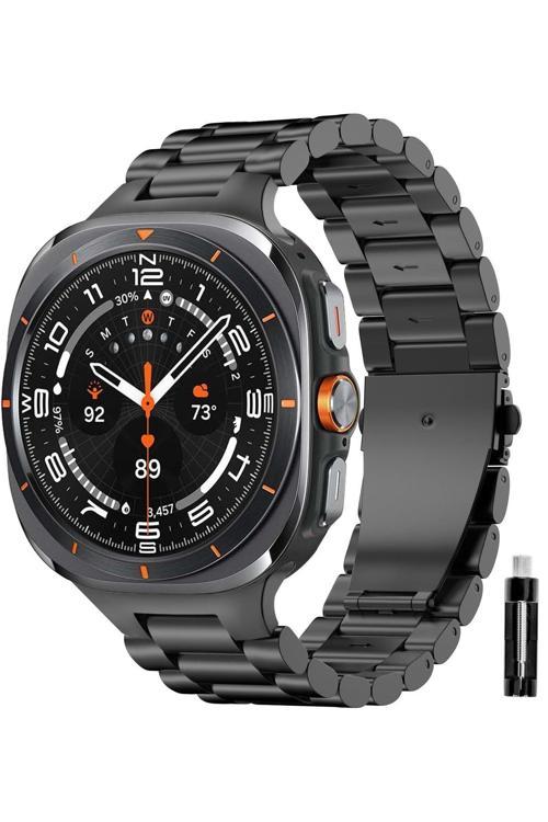 Samsung Galaxy Watch 7 Ultra 47Mm Uyumlu Paslanmaz Çelik Akıllı Saat Kordonu Metal Toka