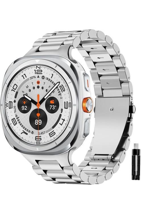 Samsung Galaxy Watch 7 Ultra 47Mm Uyumlu Paslanmaz Çelik Akıllı Saat Kordonu Metal Toka