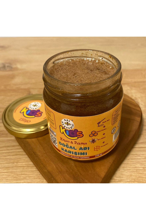 Kids Doğal Arı Karışımı Pekmez Ve Kakaolu 230 Gram (Bal, Polen, Propolis, Arı Sütü)